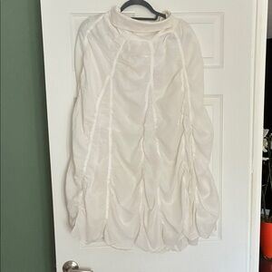 White bubble cotton skirt